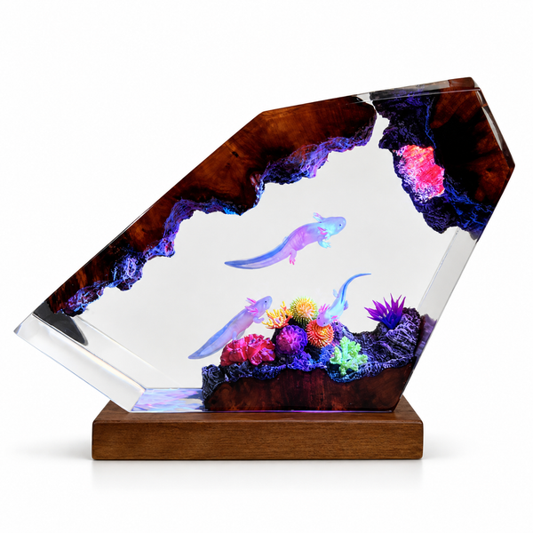Axolotl resin lamp